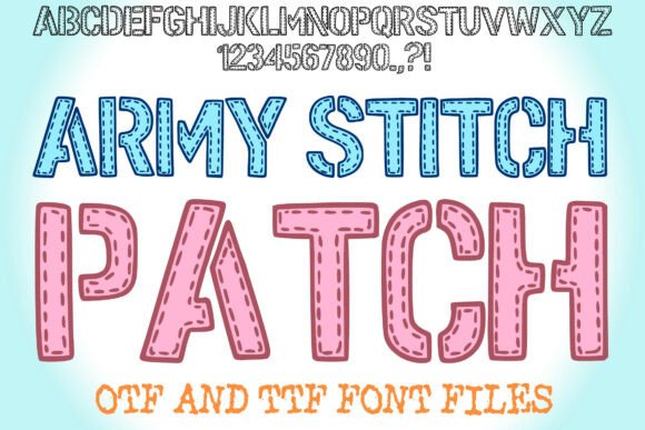 Army Stitch Patch Font