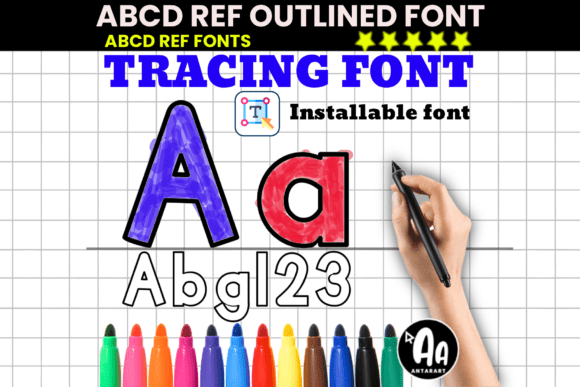 Bold Outlined Tracing Font