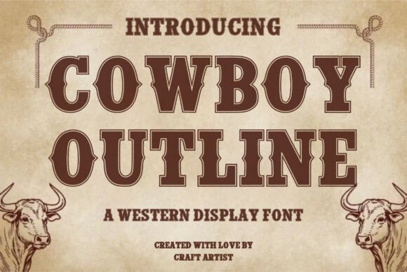 Cowboy Outline: A Western Display Font for Editorial Design