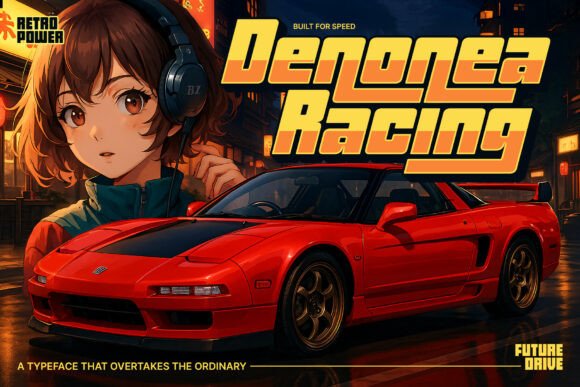 Denonea Racing: A Bold Display Font for Your Brand Identity